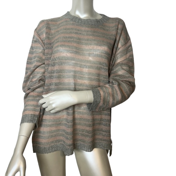 Kerisma brand Blue and Brown Stripe Lightweight knit Top - Picture 6 of 8